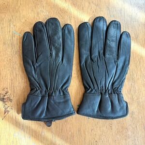 Black Leather Thinsulate 70g Insulated Gloves Men's L/XL Winter Fleece Lined